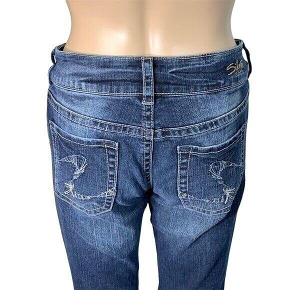 Silver Suki Womens Denim Blue Jeans Pants Boot Cut Dark Wash Size W27 L30 - Picture 5 of 12